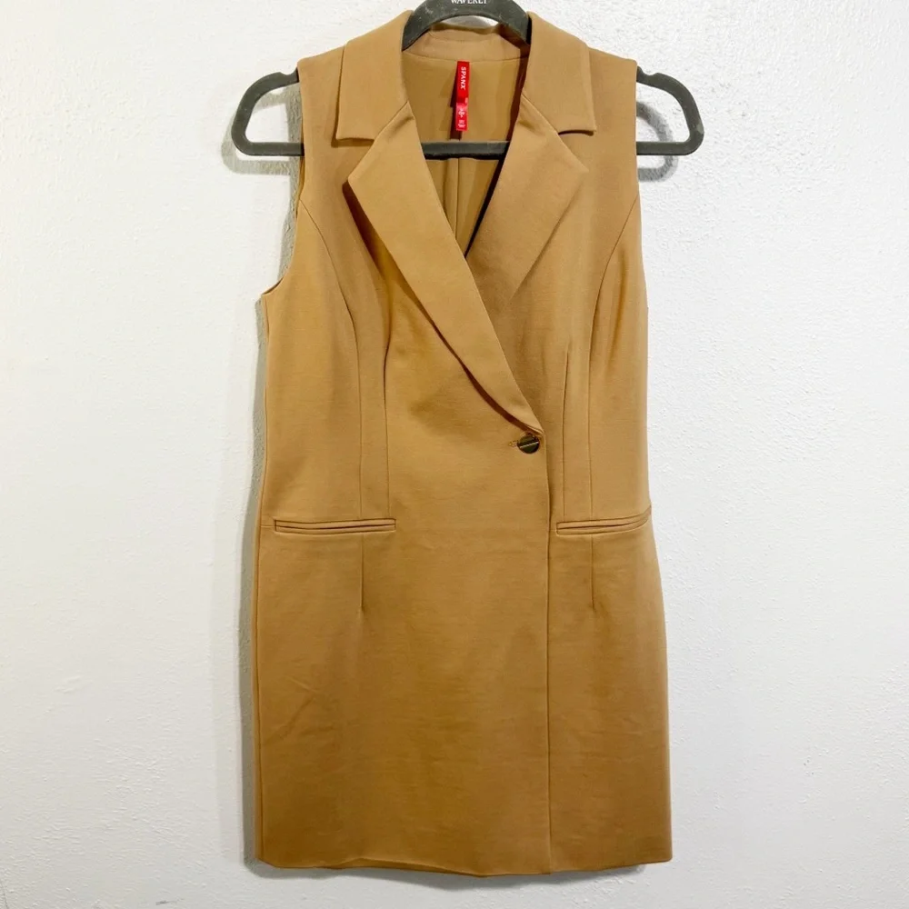 NWT SPANX Ponte vest Tan Sleeveless Dress small - Picture 1 of 9